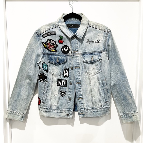Civil Regime Splatter Patches Denim Jacket - Picture 6 of 7